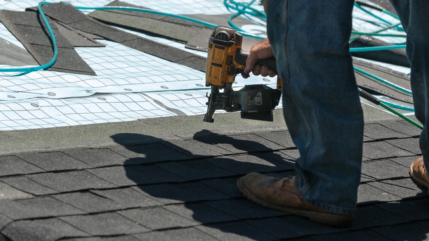 A close-up view of a construction worker