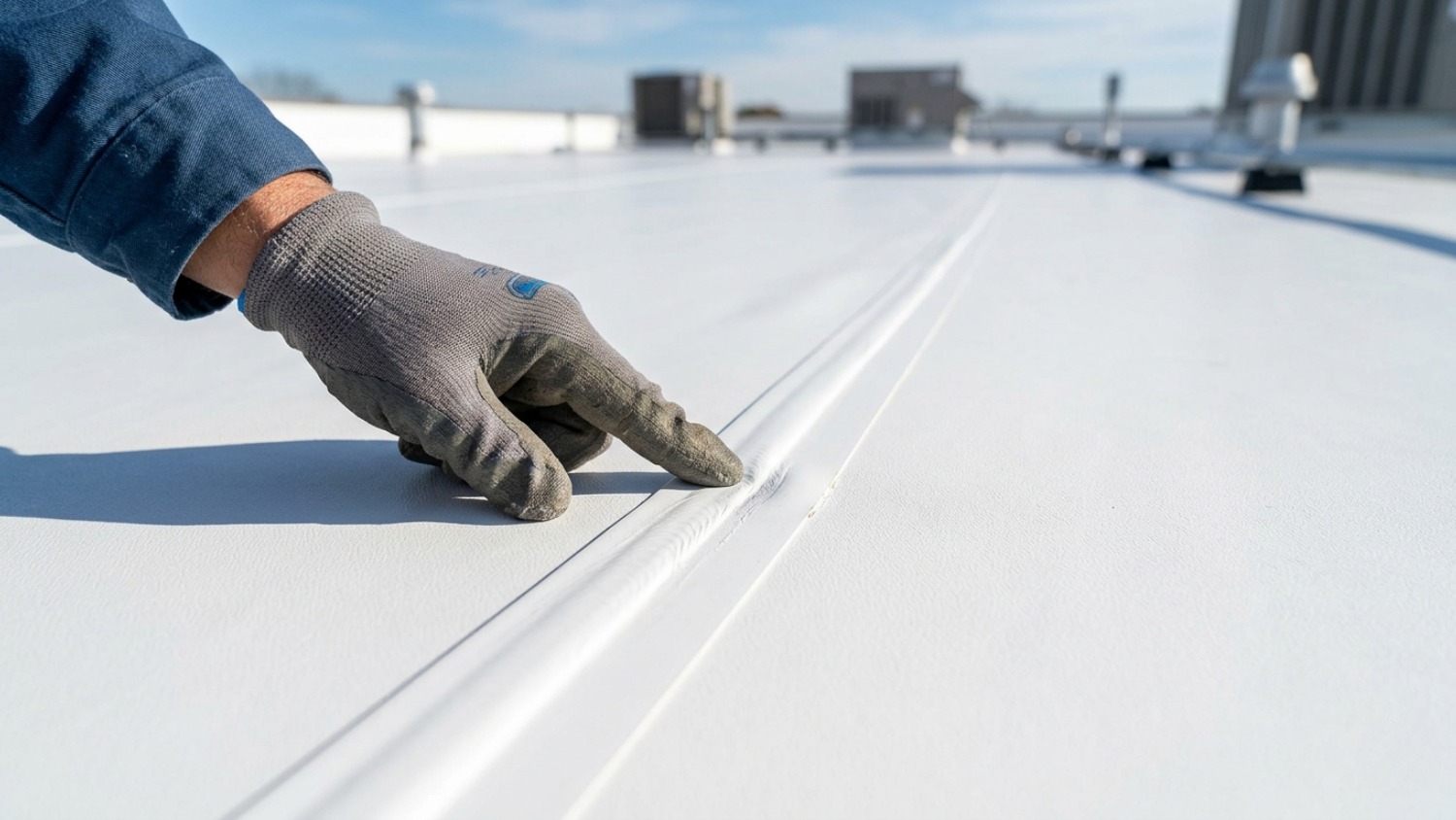 a white TPO commercial flat roof