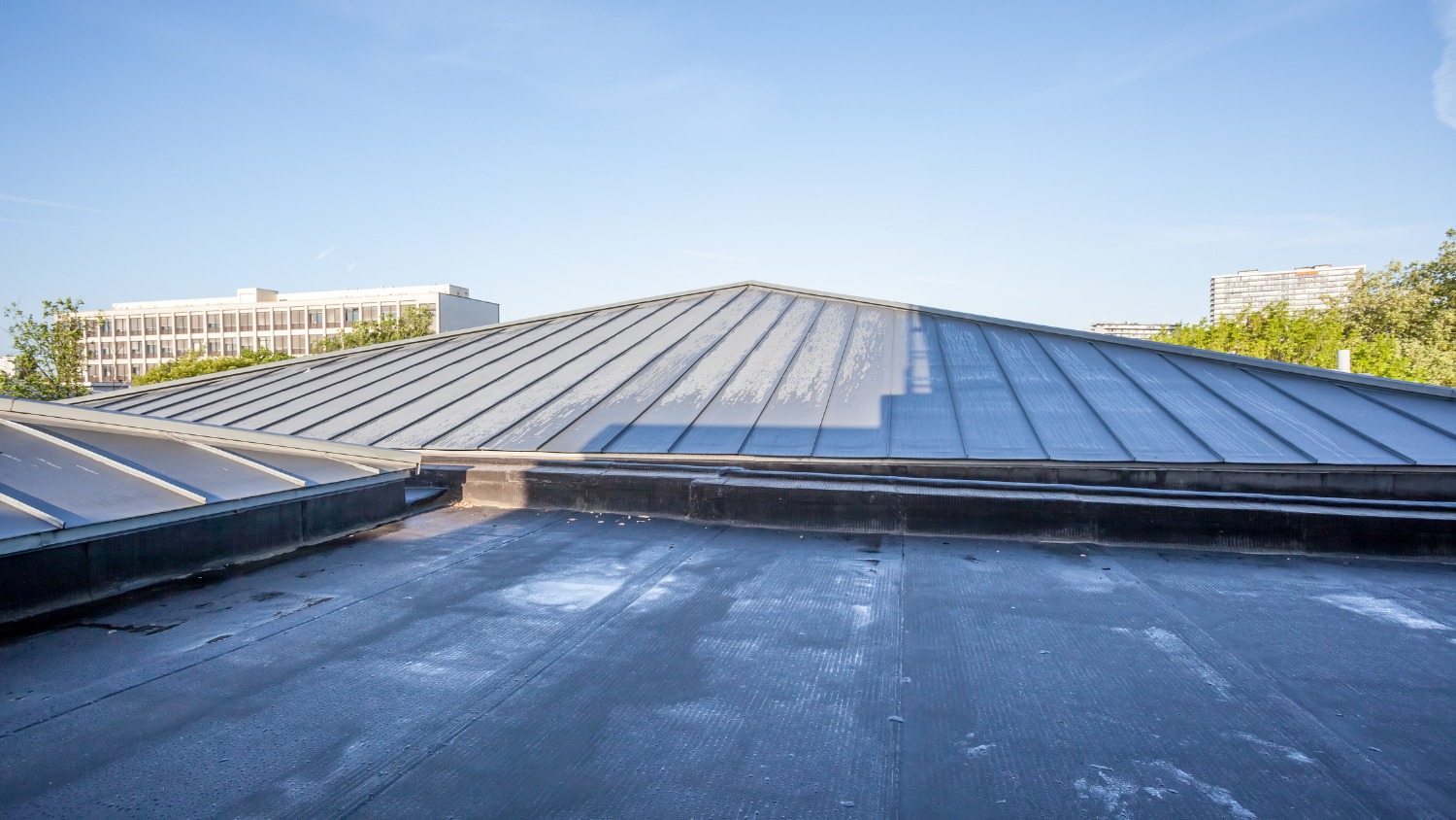 flat commercial roof transition