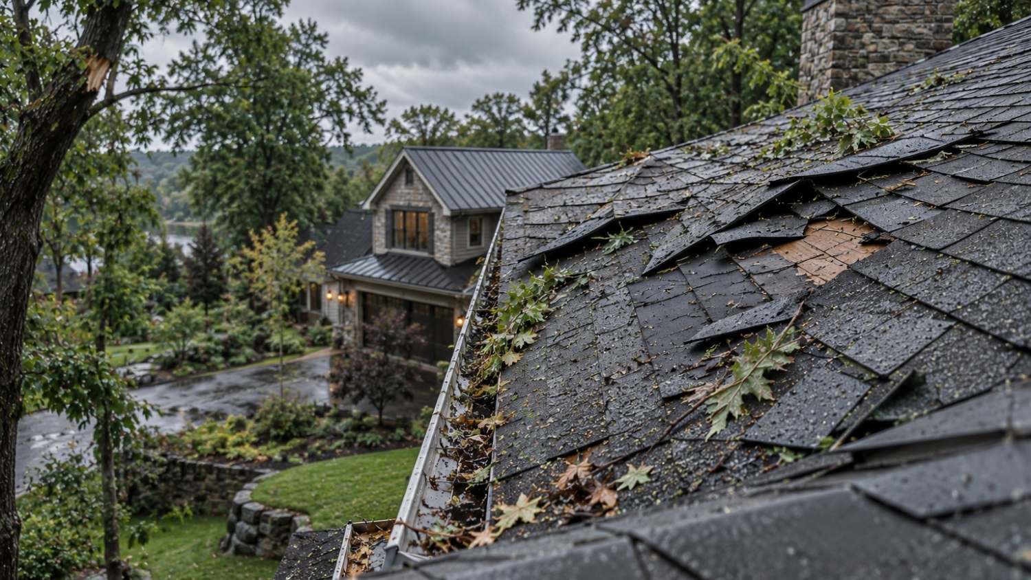 aftermath of a severe wind and rain storm