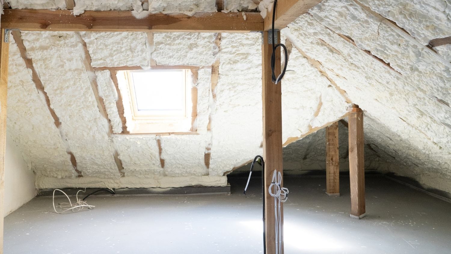 spray foam insulation applied directly to the underside of the roof deck