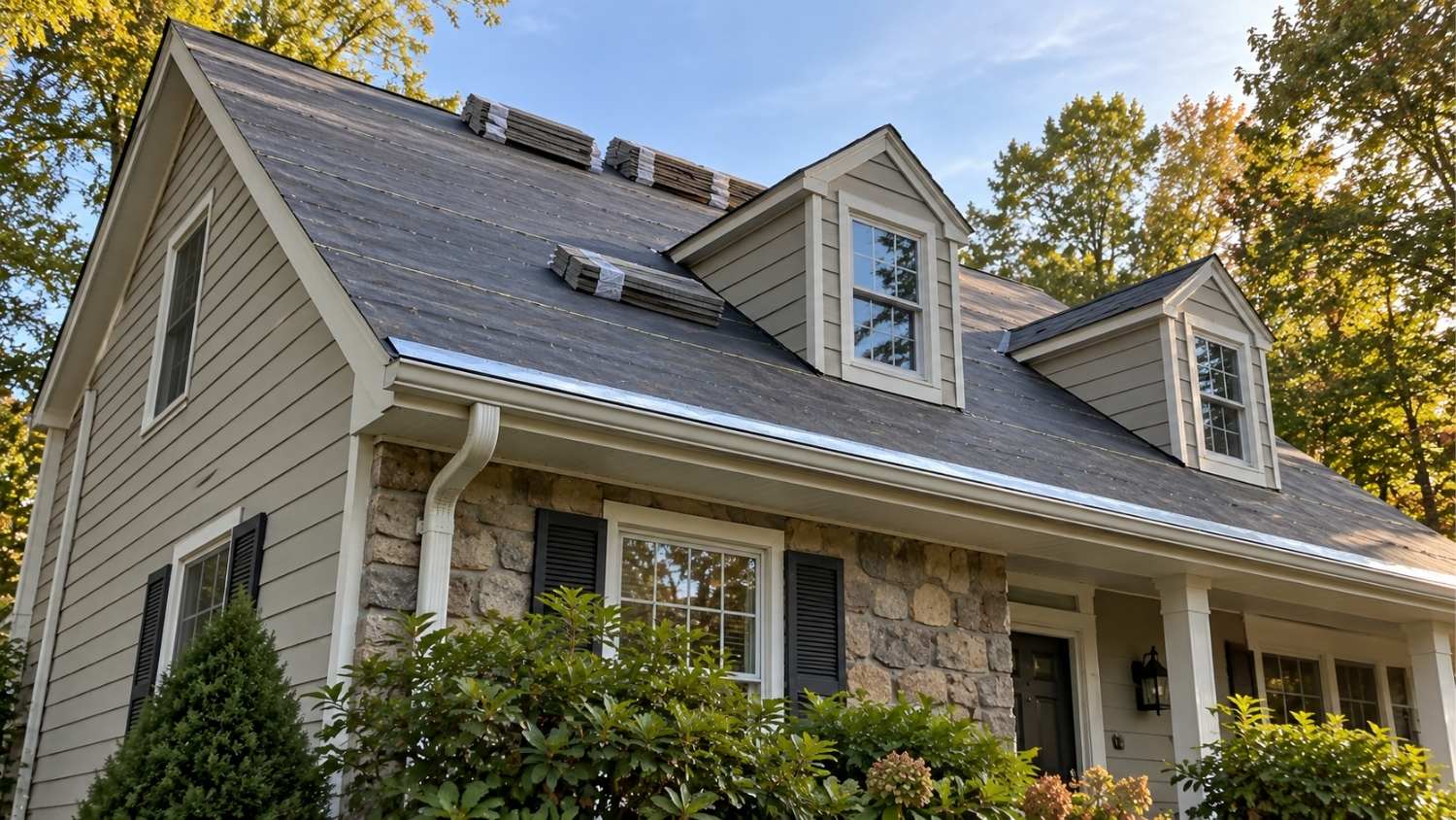 roof being prepared for simple asphalt composition shingles