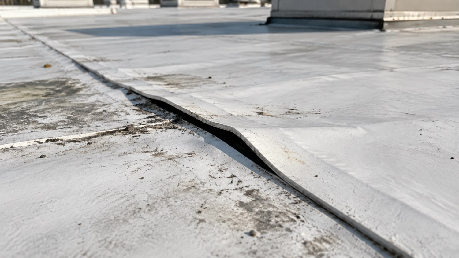 the seam has separated slightly, revealing a narrow dark gap