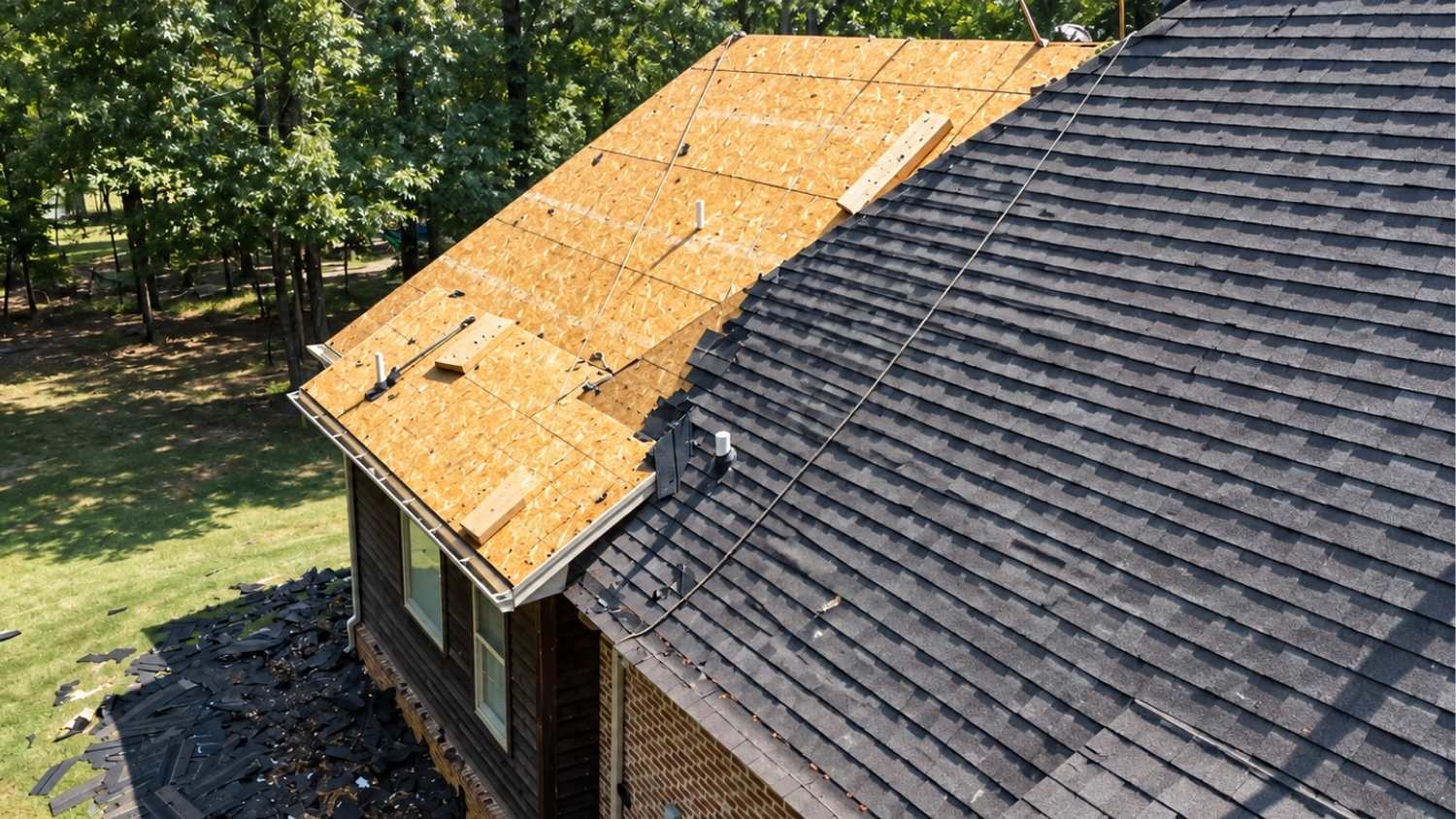 roof undergoing repair